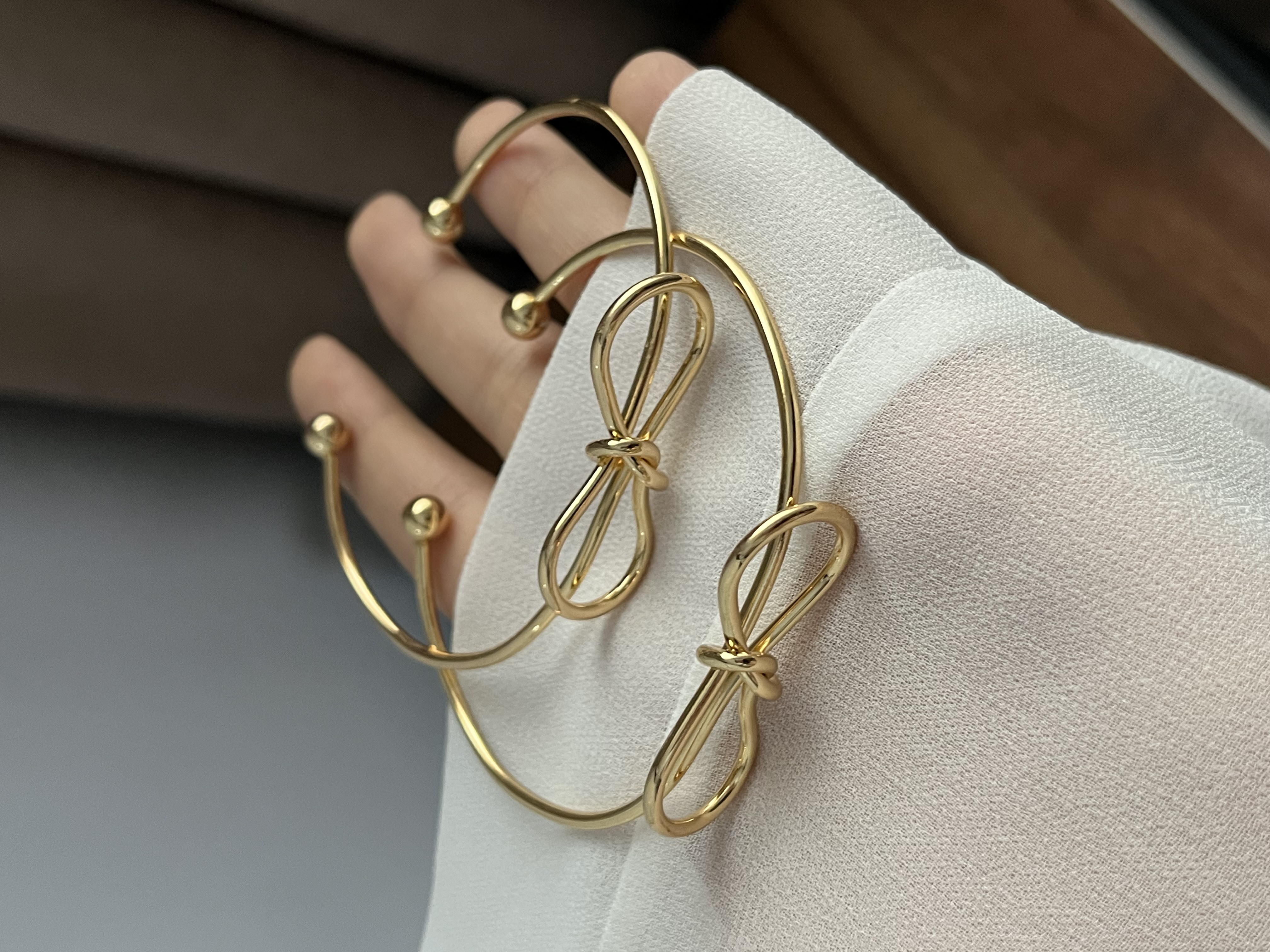 بنگل پاپیونی ترند طلایی 🎀